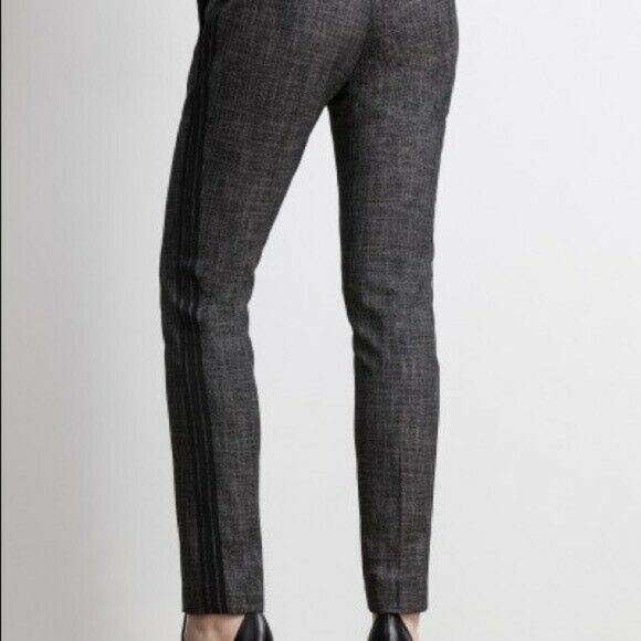New Ecru Fischer Gray Tweed Tapered Leg Pants - 8 - Picture 4 of 8
